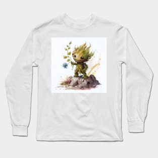 Cute Watercolor Earth Elemental Long Sleeve T-Shirt